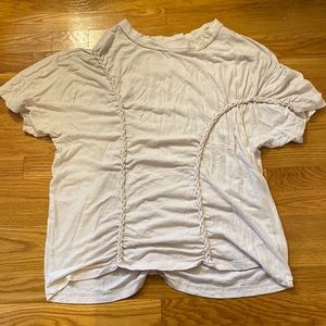 WE THE FREE / FREE PEOPLE cream tshirt with braided detail